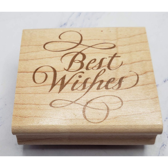 Rubber Stampede Elegant "Best Wishes" Rubber Stamp Item A865E Pretty Script - Picture 1 of 7
